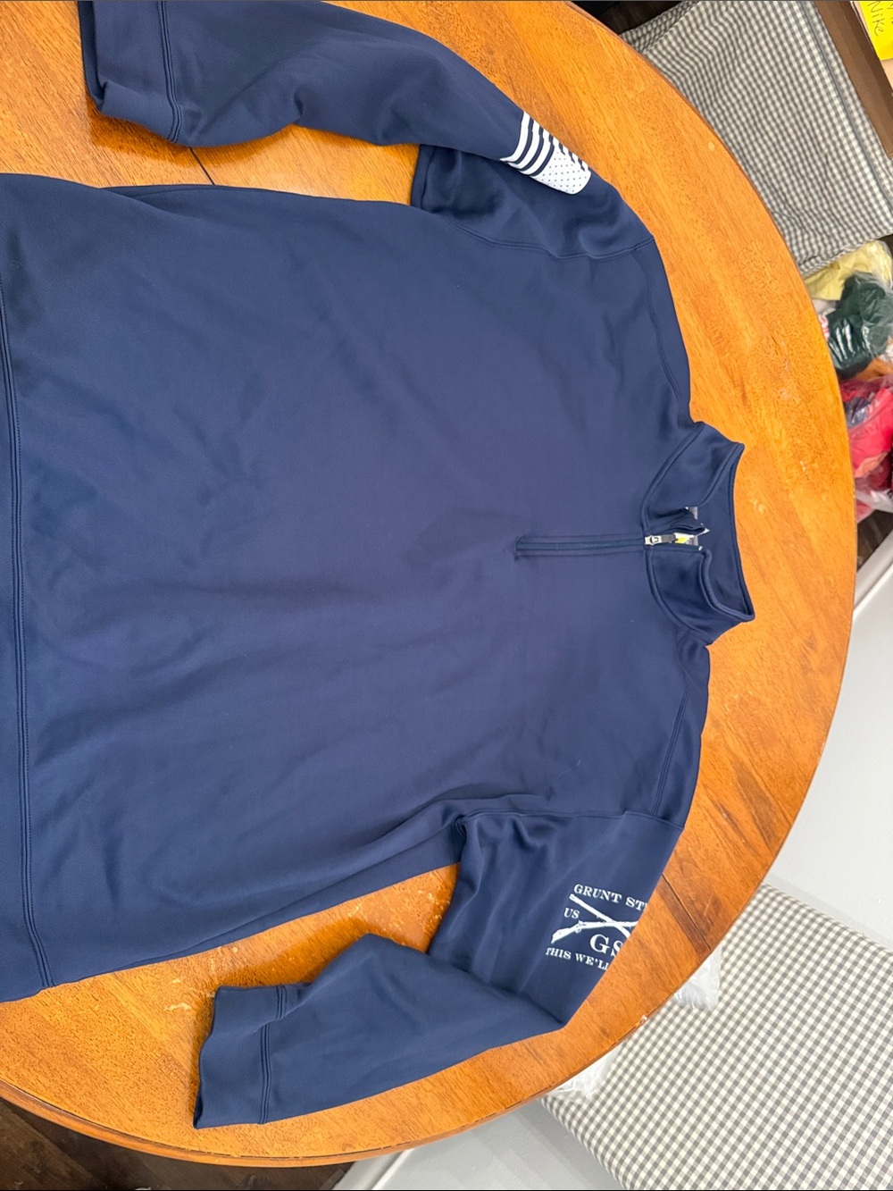 Grunt Style Men's Navy Half-Zip Pullover with Sleeve Graphics xxl